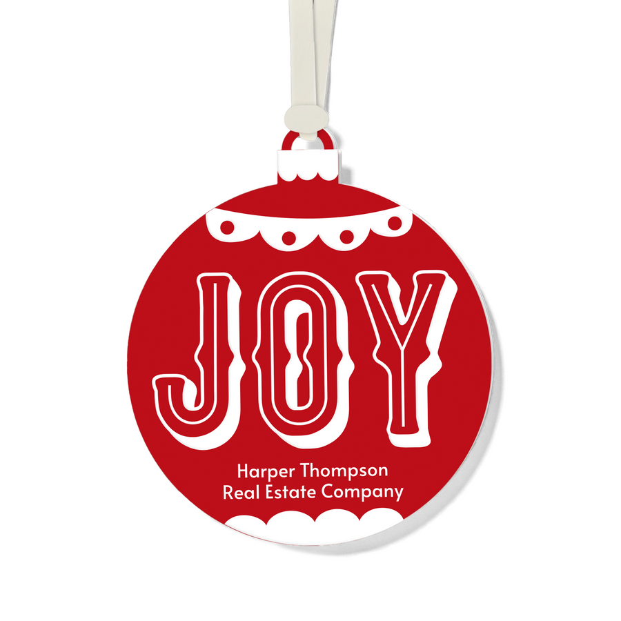 Customizable | Joy Holiday Ornament Ornament Market Dwellings RED CREAM